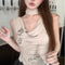 Top Halter sin Mangas con Estampado American Hot Girl