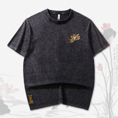 Playera de Pareja Manga Corta para Niño Verano con Bordado de Loto