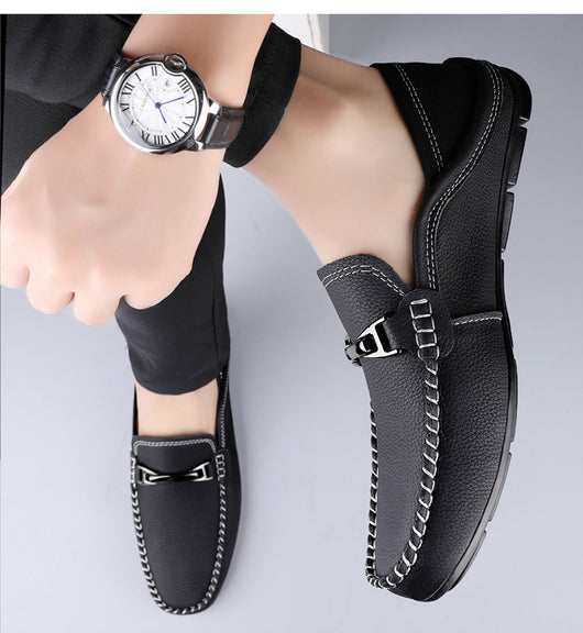 Zapatos Casuales Extra Grandes de Cuero con Suela Gommino Ancha - Image 12