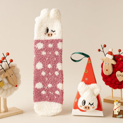 Calcetines Tubulares Suave con Diseño Tridimensional Animado para el Hogar - Image 2