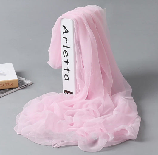 Pañuelo de Seda Largo para Mujer - Chal Playero Chifón Liso Grande - Image 28