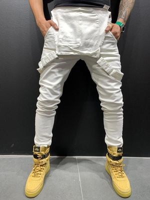 Pantalones Vaqueros Rotos con Tirantes - Image 13