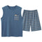 Pijama Masculino de Algodón Transpirable Absorbente de Humedad