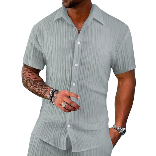 Camisa Polo Manga Corta Lisa Suelta para Hombre - Casual y Cómoda - Image 30