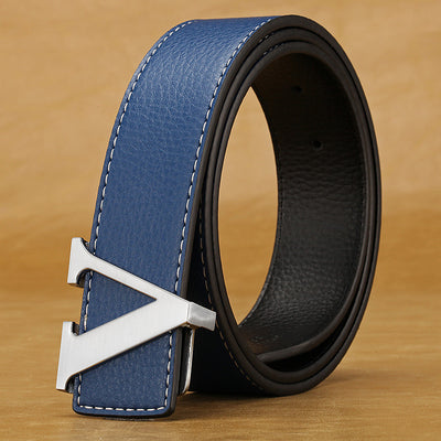 Cinturón de Cuero para Hombre con Hebilla de Letras - Image 15