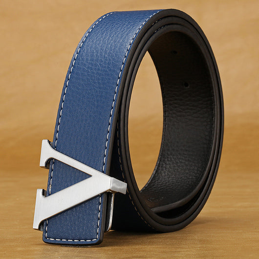 Cinturón de Cuero para Hombre con Hebilla de Letras - Image 15
