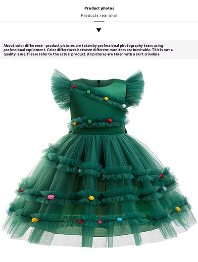 Vestido de Princesa Navideño con Lazo para Niña - Image 15