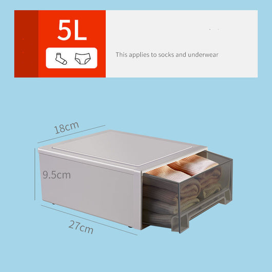 Caja Organizadora de Plástico Reforzado con Cajones y Tapa Transparente - Image 14