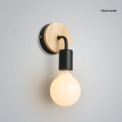 Lámpara de Pared Minimalista en Madera Maciza y Hierro para Dormitorio - Image 5