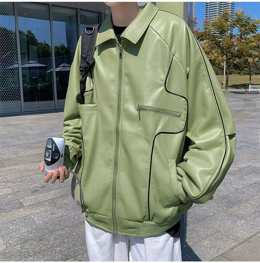Abrigo de Cuero para Hombre Primavera y Otoño - Image 21