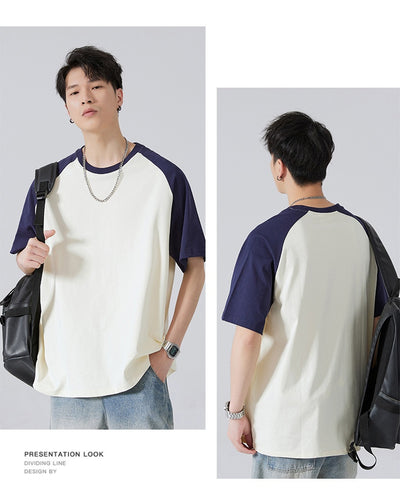 Camiseta Holgada de Algodón con Manga Raglán para Hombre - Image 32