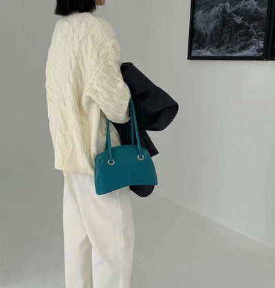 Suéter Tejido de Color Sólido con Estilo Retro para Mujer - Image 8