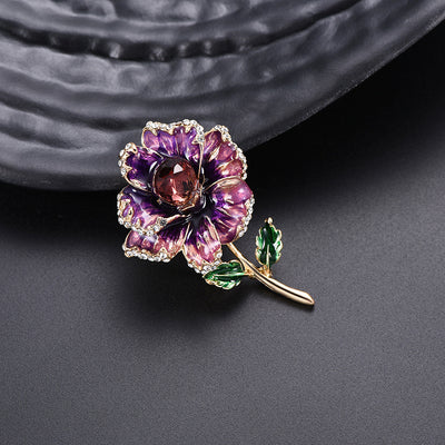 Broche Floral de Cristales Brillantes Diseño Premium