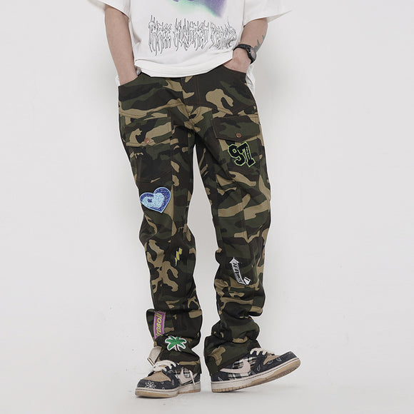 Pantalones Cargo Tácticos Camuflaje con Múltiples Bolsillos