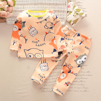 Toddler unisex long-sleeve underwear set with colorful car print in blue, yellow, and pink on a white background. - Image 10