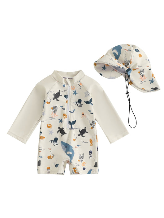 Traje de Baño Infantil con Capucha y Mangas Largas - Image 14
