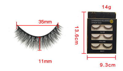 Pestañas Postizas 3D Efecto Natural con Extensión de Cola - Pack de 3 Pares - Image 12