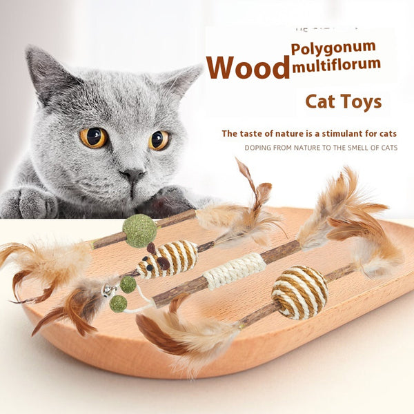 Juguete Dental para Gatos con Sisal y Poligonum - Limpieza de Dientes y Entretenimiento