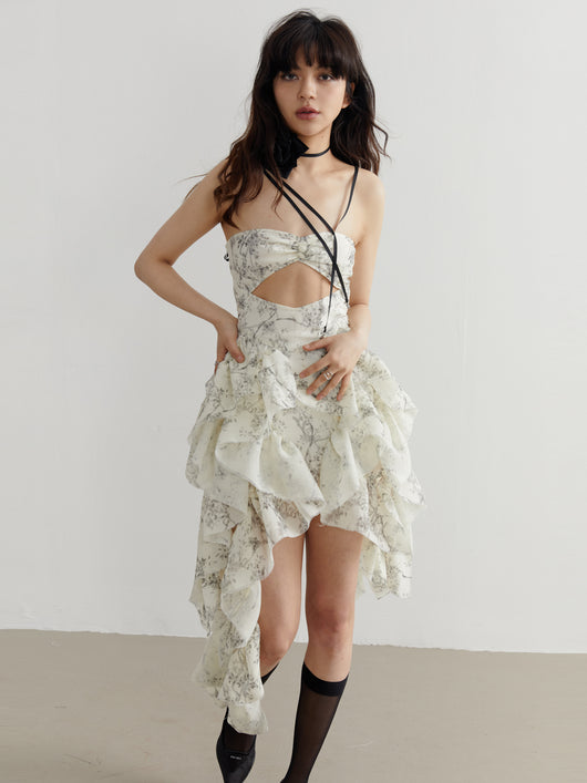 Vestido Romántico con Estampado Desmontable y Correa Ajustable - Image 7