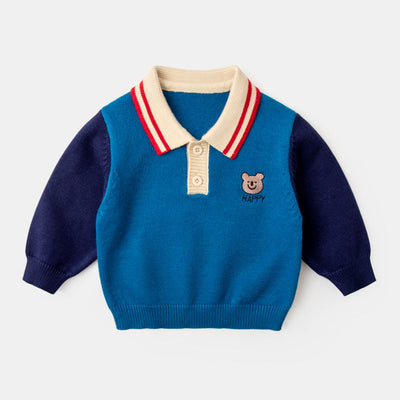 Suéter de Punto con Cuello Polo para Bebé - Manga Larga Primavera y Otoño - Image 2
