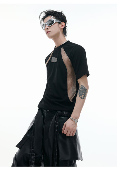 Playera Retro Contraste Deconstruida Slim Fit Textura Pit - Image 2