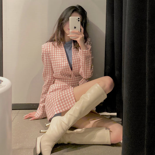 Blazer de Cuadros para Mujer - Traje Ejecutivo Premium - Image 4