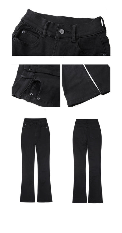 Pantalones Jeans Acampanados Talle Alto Ajustado para Mujer - Image 9
