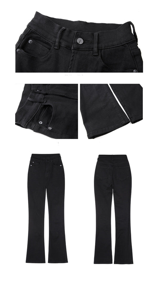 Pantalones Jeans Acampanados Talle Alto Ajustado para Mujer - Image 9