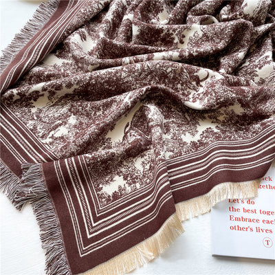 Poncho Dos Tonos Grueso y Cálido para Hombre - Image 8