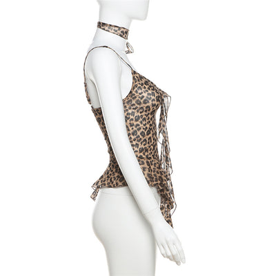 Blusa sin Mangas Leopardo con Flecos Audaz - Image 21