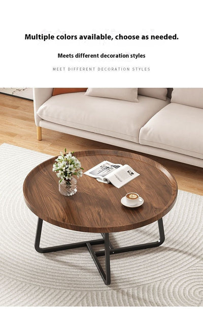Mesa de Centro Redonda Madera Maciza Lujo Minimalista para Sala - Image 17