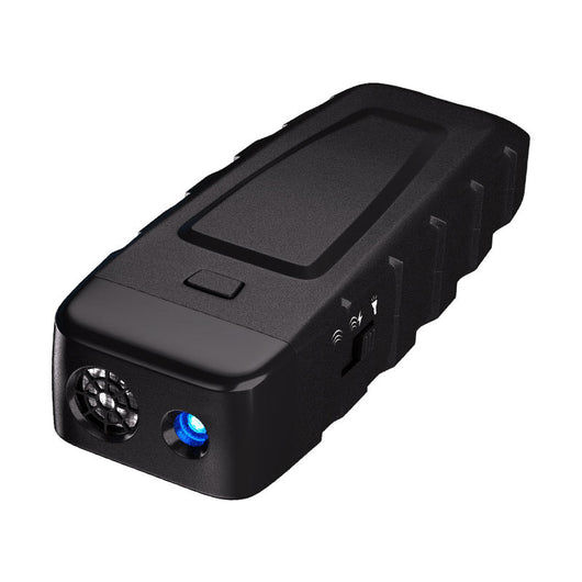 Black and orange handheld ultrasonic dog training device with a Type-C charging port and an orange button. - Image 7