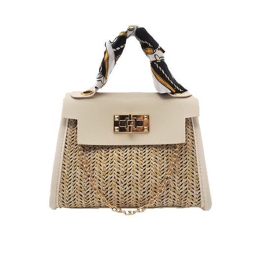 Bolsa Tejida Estilo Pastoral para Niña - Bolso Mensajero de Paja Portátil - Image 8