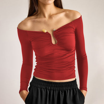 Blusa Tubo Suelta de Manga Larga en Color Sólido para Mujer - Image 15