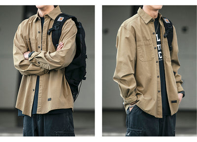 Chaqueta Casual Holgada con Bolsillos - Estilo Coreano para Hombres Jóvenes - Image 16