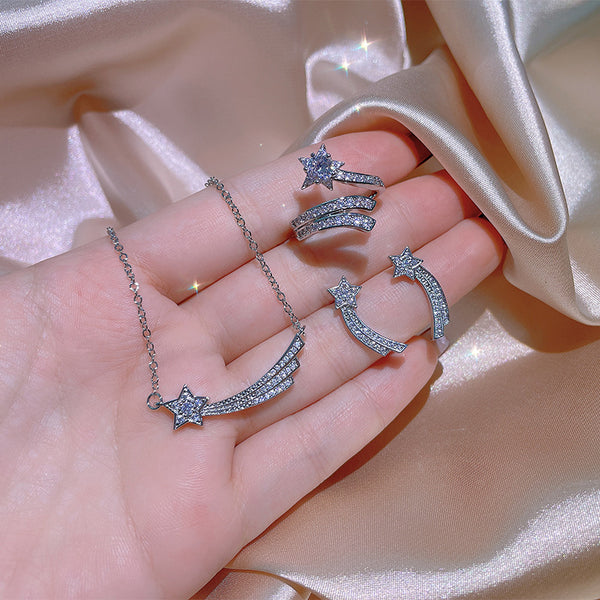 Juego de Joyas Nupciales Luxury en Plata 925 Esterlina con Diseño de Estrella