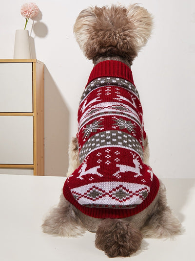 Suéter Navideño Tejido para Mascotas con Diseño de Reno - Image 8