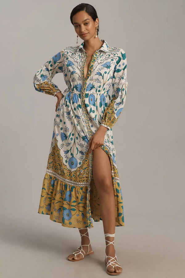 Vestido Camisero Floral de Manga Larga para Mujer - Image 6