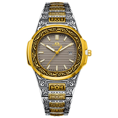 Reloj Hombre Cuarzo Tallado Loro Calendario Luminiscente - Image 41