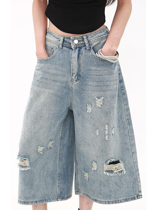 Jeans Cortos Retro Estilo Americano para Mujer - Verano - Image 4