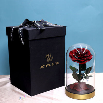 Caja de Regalo Flor Eterna con Base Metálica y Cubierta de Vidrio - Image 12