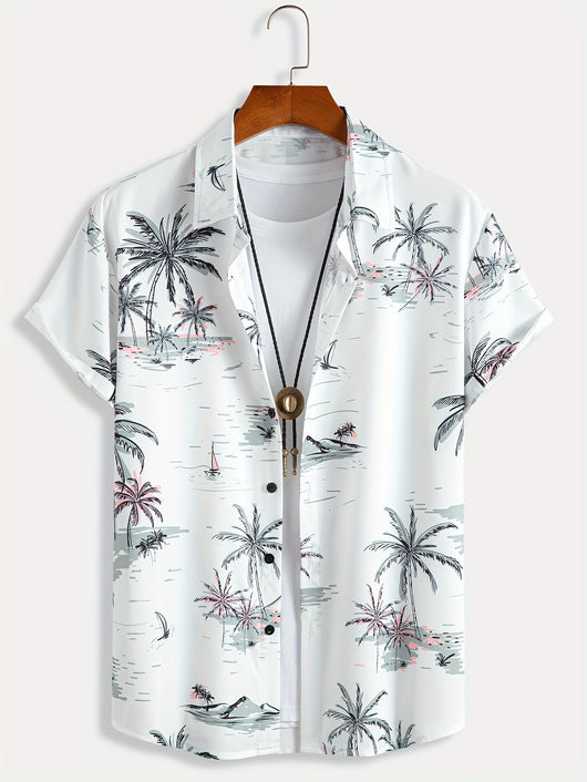 Camisa Manga Corta Hombre Estampado Floral 3D - Image 8