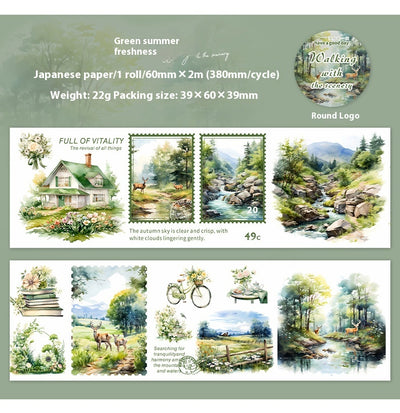 Set de Cintas Decorativas Adhesivas Paisajes Cuatro Estaciones - 6 Modelos para Scrapbooking y DIY - Image 18