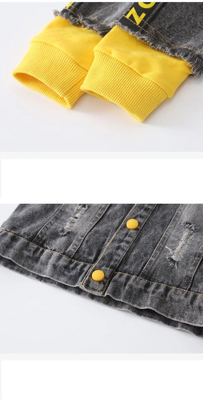Chaqueta Denim con Capucha para Niño - Primavera Otoño - Image 13