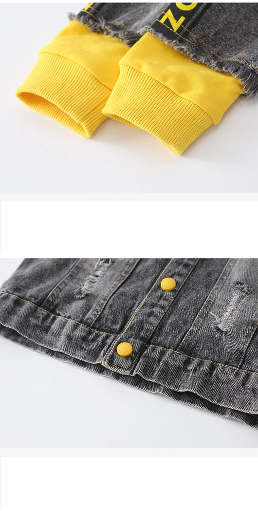 Chaqueta Denim con Capucha para Niño - Primavera Otoño - Image 13