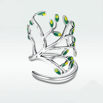 Anillo de Plata S925 Árbol de la Vida con Patrón Elegante - Image 11