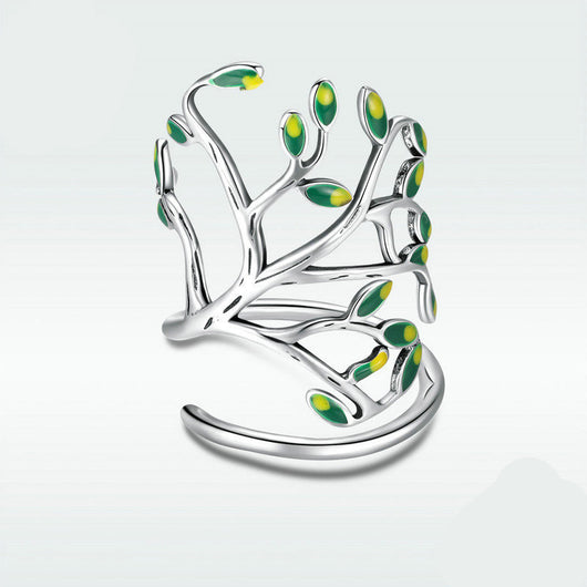 Anillo de Plata S925 Árbol de la Vida con Patrón Elegante - Image 11