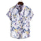 Camisa Masculina Casual Floral de Manga Curta