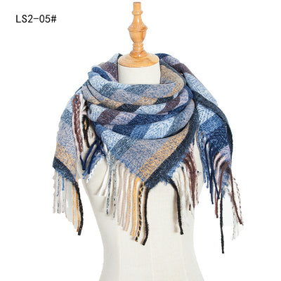 Pañuelo Cuadrado Rayado con Flecos para Mujer y Hombre - Image 70