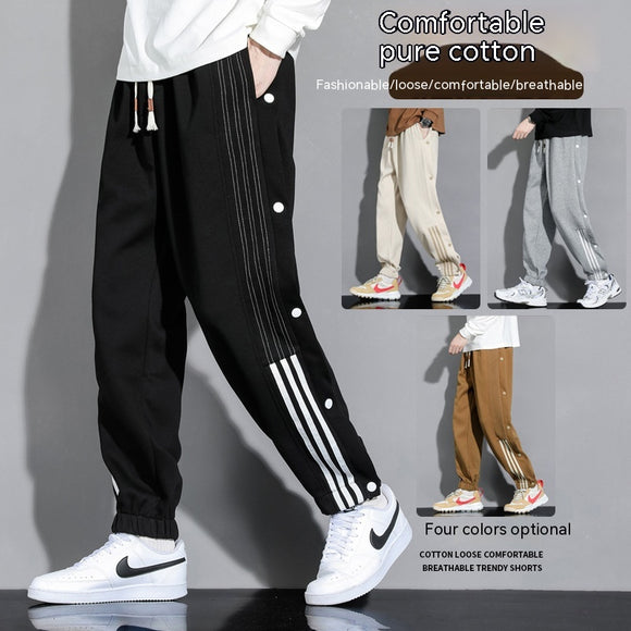 Pantalones Deportivos Holgados con Tobillera para Hombre - Estilo Otoño